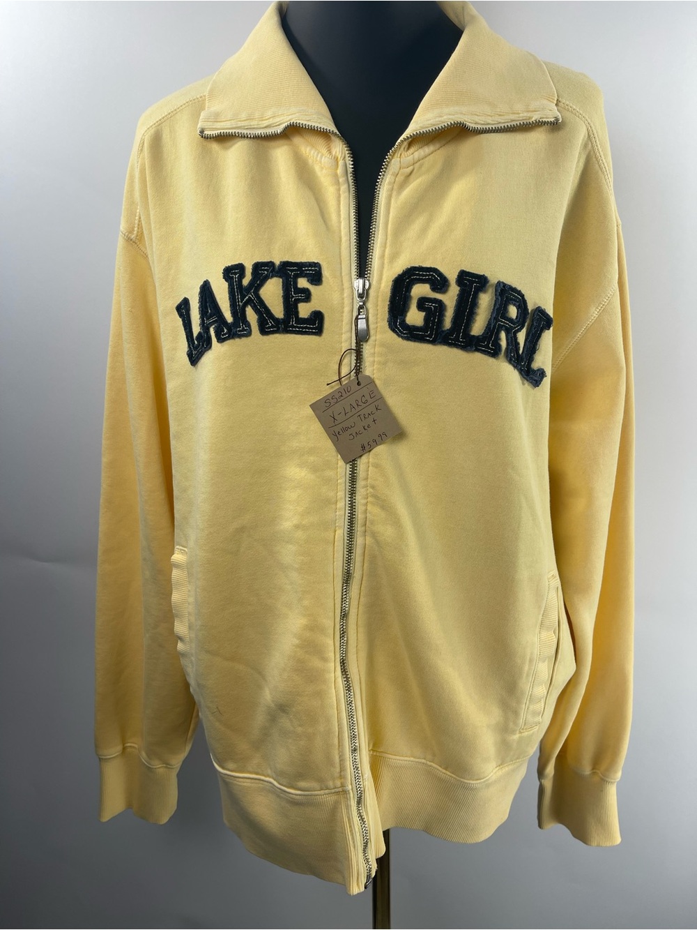 Lakegirl Yellow Full Zip Track Jacket Size XL New!